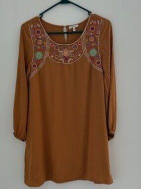 Women’s Tunic Tan Top with Embroidery